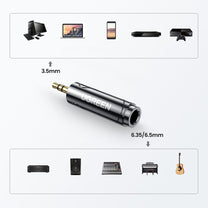 3.5mm audio adapter (male) for 6.35mm mini jack (female) gray - Carlat