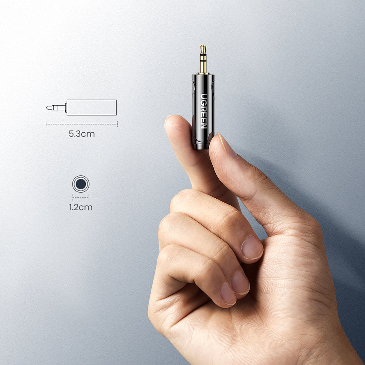 3.5mm audio adapter (male) for 6.35mm mini jack (female) gray - Carlat