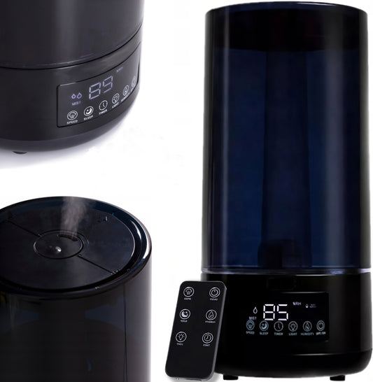 3-in-1 Automatic Air Humidifier with Aromatherapy and Hygrometer, 4.5 L, LED, Remote Control - Carlat