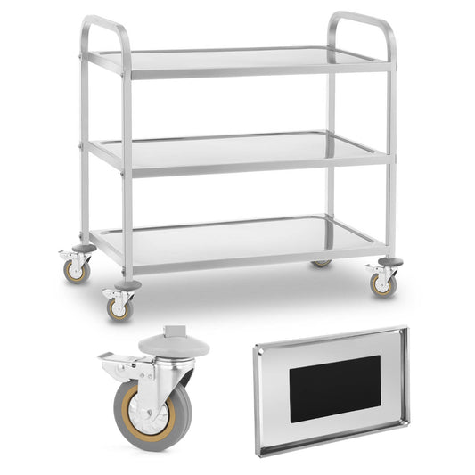 3-shelf waiter's trolley made of stainless steel - Carlat