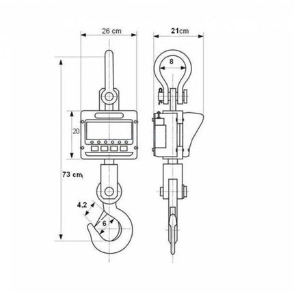 Load hook scale up to 3 Tons - LCD