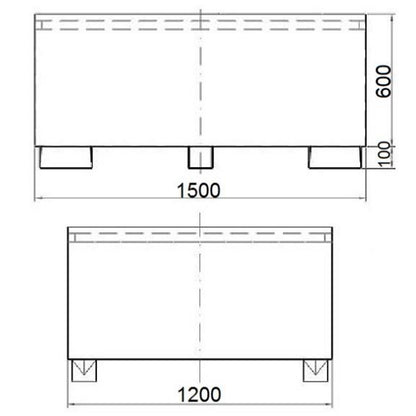 MEVA IBC Pallet Polarized tub MAUZER 1000L - galvanized – image 2