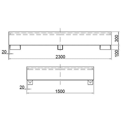 MEVA IBC tank tub for MAUZER 2 x 1000L pallet container - galvanized – image 2