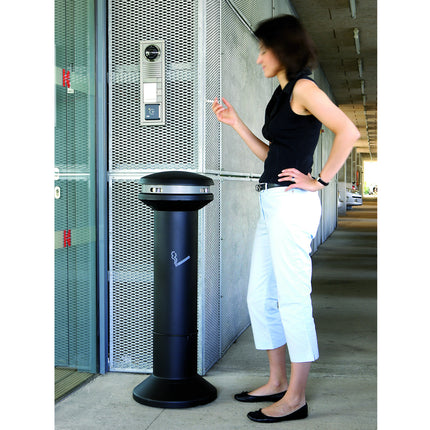 Outside black ashtray with 15L container