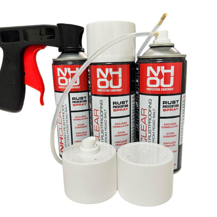 3x NHOU® Clear Oil Spray + Comfort Grip Handle – Rust Protection