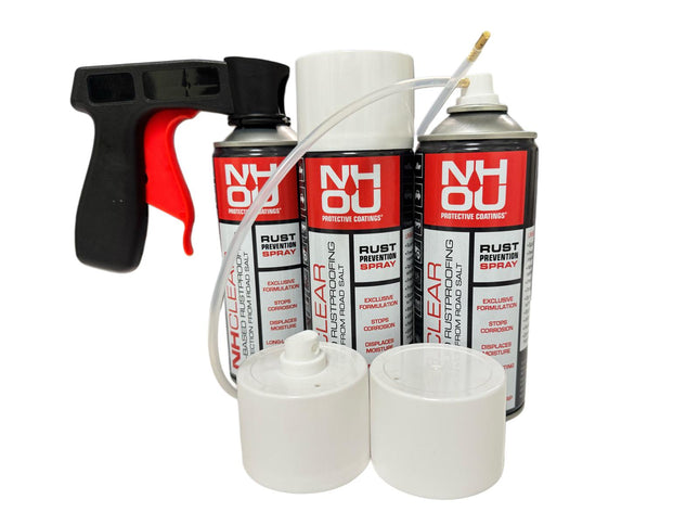 3x NHOU® Clear Oil Spray + Comfort Grip Handle – Rust Protection