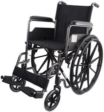 S220 Self Propelled Wheelchair Made of Steel | 100% Comfortable | Detachable Armrests and Footrests | with Back Pocket | Sturdy Wheels | Seat Size: 46 cm Carlat