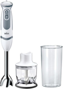 Braun MultiQuick 5 MQ50201M Hand Blender, PowerBell Plus Technology, 21 Speed Levels + Turbo, EasyClick System Plus, Stainless Steel Shaft, 350 ml Chopper & 600 ml Cup, 1000 W, White Carlat