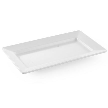 Rectangular melamine platter 49.5x27cm height. 5.6cm white - Hendi 561515