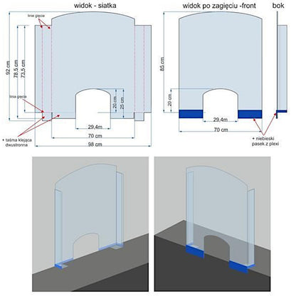Hendi Protective separating cover made of plexiglass for reception, counter 850 x 700 mm – image 3