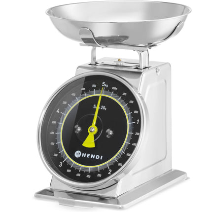Hendi Analogue kitchen scale with STEEL pan, 5 kg