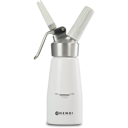 Hendi Syphon for whipped cream N2O Kitchen Line Set + 3 tips 0.25L - white