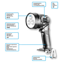 GRAPHITE Flashlights, hand lamps – Energy+ 18V Li-Ion Cordless Flashlight, without battery – image 4