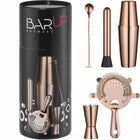 Bar Up Bartender set in a tube, shaker, jigger, strainer, muddler, spoon - copper