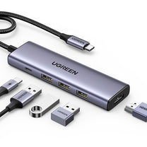 5in1 HUB adapter USB-C - USB-C PD / HDMI / 3x USB-A 3.0 - gray - Carlat