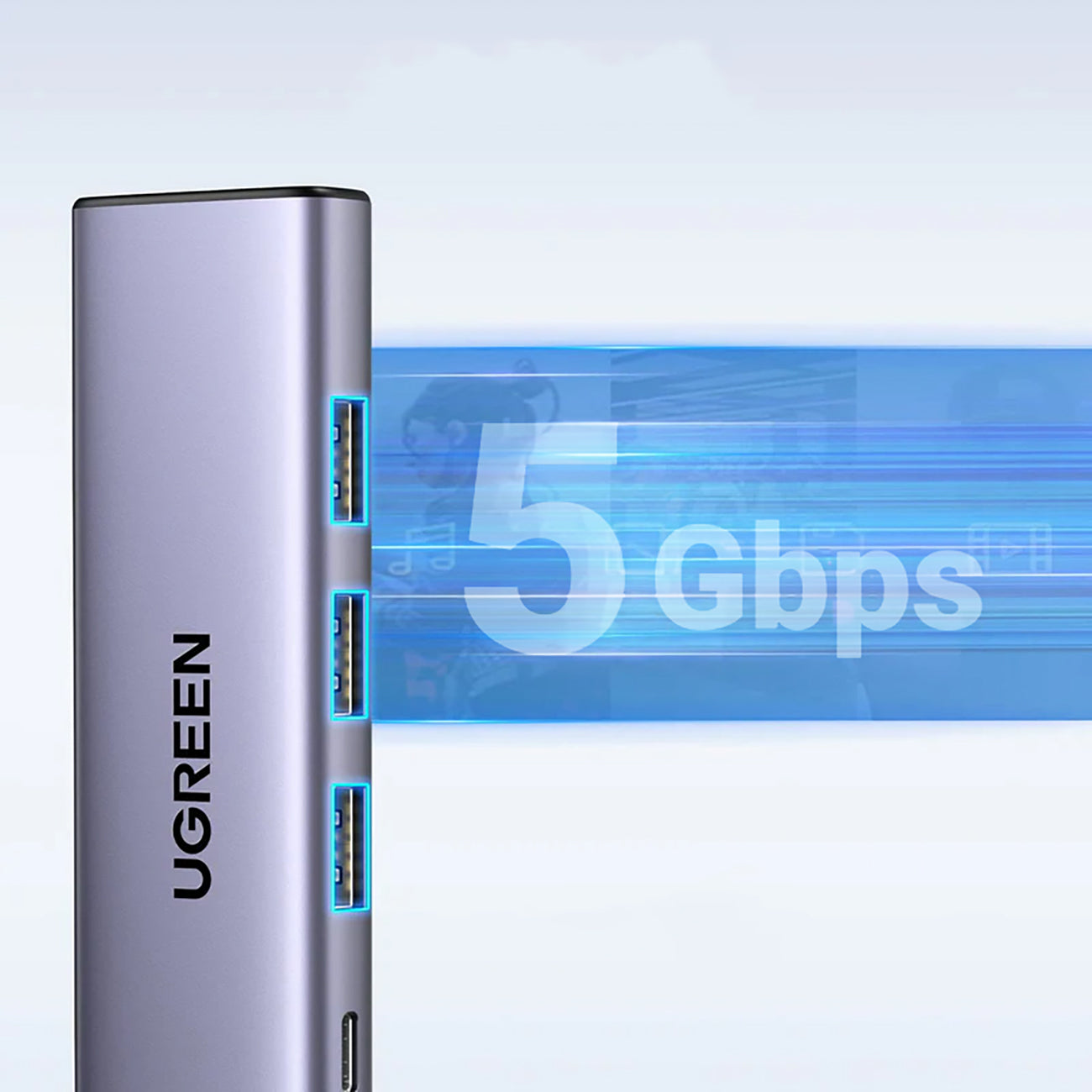 5in1 HUB adapter USB-C - USB-C PD / HDMI / 3x USB-A 3.0 - gray - Carlat