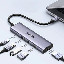 5in1 HUB adapter USB-C - USB-C PD / HDMI / 3x USB-A 3.0 - gray - Carlat