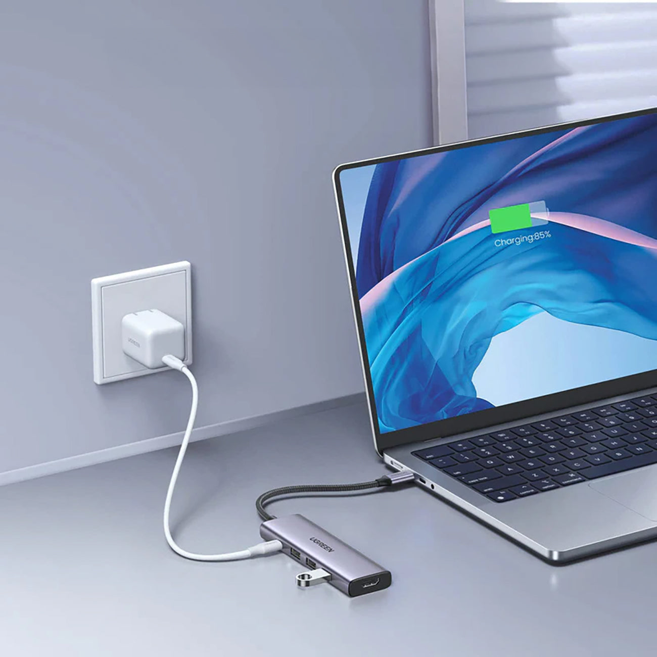 5in1 HUB adapter USB-C - USB-C PD / HDMI / 3x USB-A 3.0 - gray - Carlat