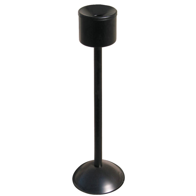 Self-decompressed ashtray freestanding on the inside of the pole black wed. 15cm height 86cm