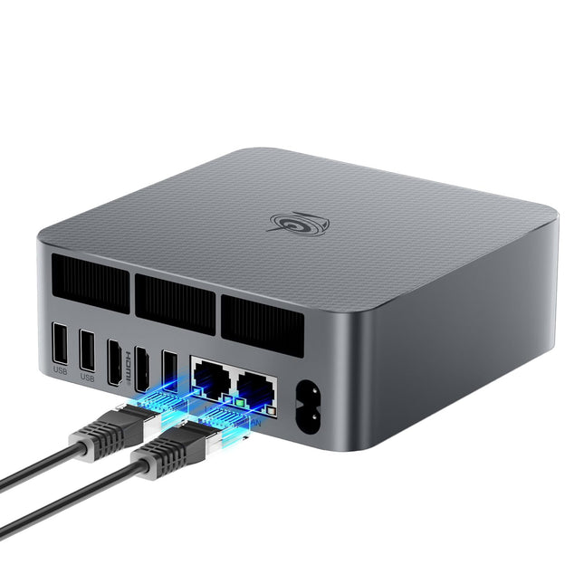 Beelink AMD Mini PC, Ryzen 5 6600U(6C/12T bis zu 4,5Ghz), EQR6 Mini Computer 24GB LPDDR5 500GB M.2 PCIe4.0 SSD, 4K Dual Display,Dual HDMI, Dual 1000M LAN,WiFi6, BT5.2