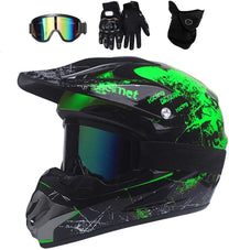 Motorcycle Helmet, Motocross Helmet, Children's Helmet, Helmets Children's Cross Helmet, Road Helmet with Gloves, Mask, Goggles, ATV Helmet UIGJIOG