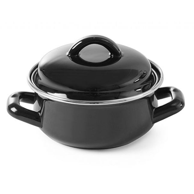 Soup pot and sauces with black lid 0.6 l - Hendi 6250.05
