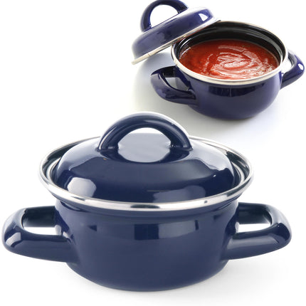 Soup and sauce pot with lid blue 0,3 l - Hendi 625804
