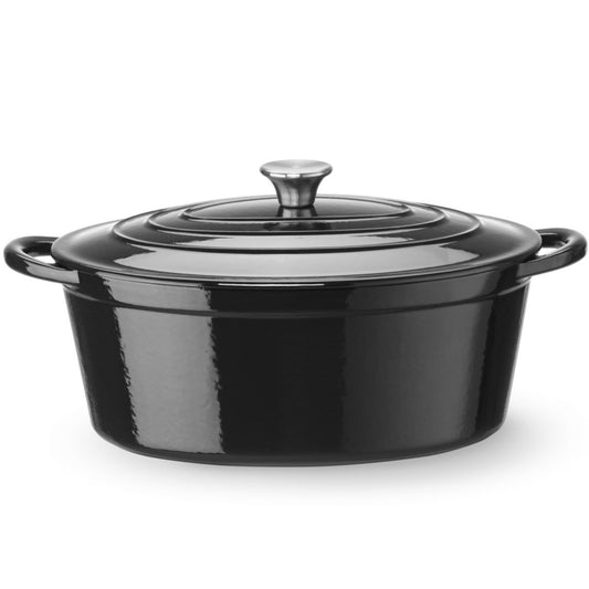 Hendi Enameled oval cast iron pot 6.88 l 405x255x134 mm