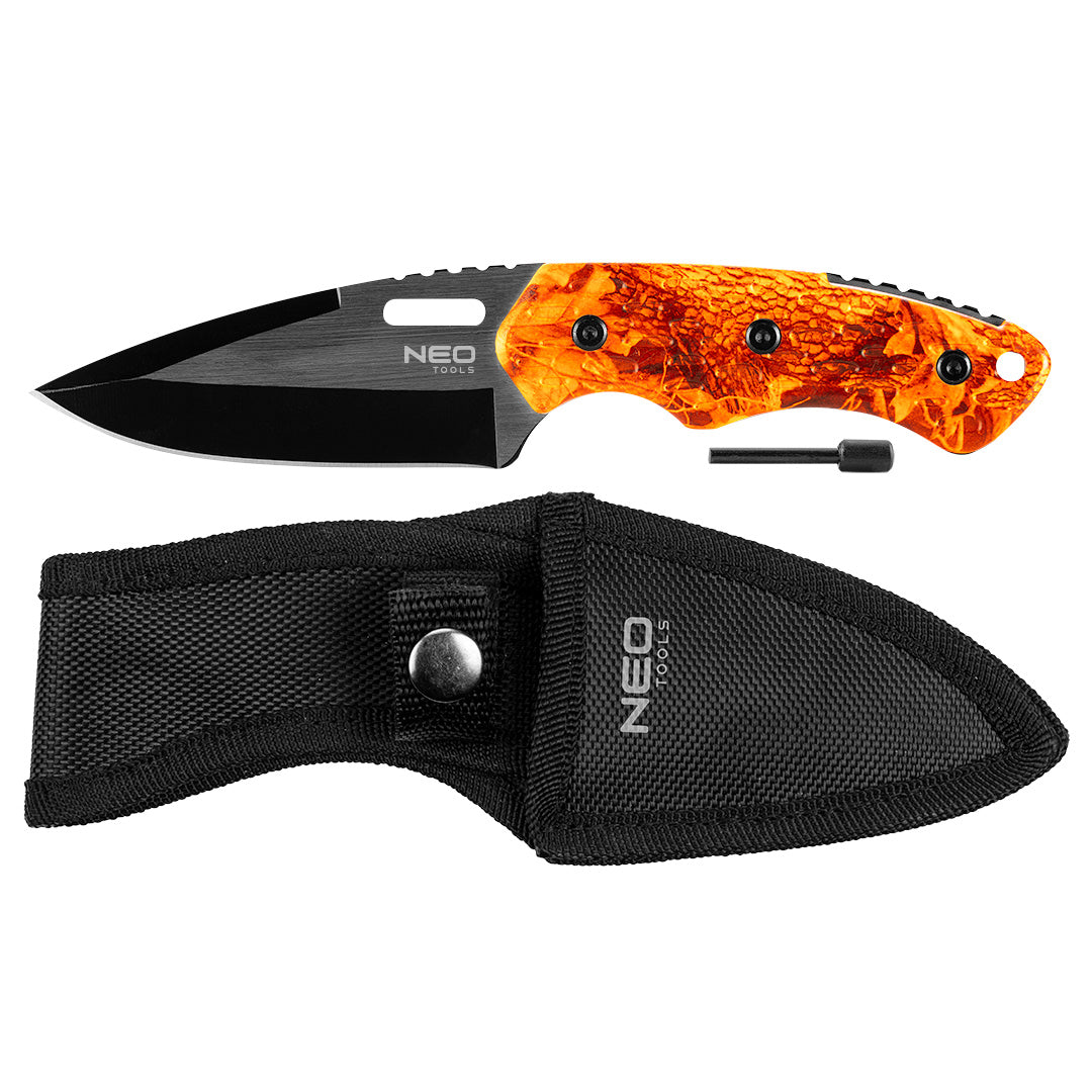 NEO TOOLS Survival – Tactical full tang knife 20 cm + fire starter