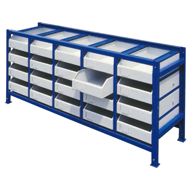 Workshop shelf for parts and drawer tools with containers SET of 21 elements.
