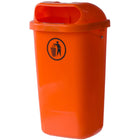 Street basket urban trash container for pole or wall DIN 50L - orange