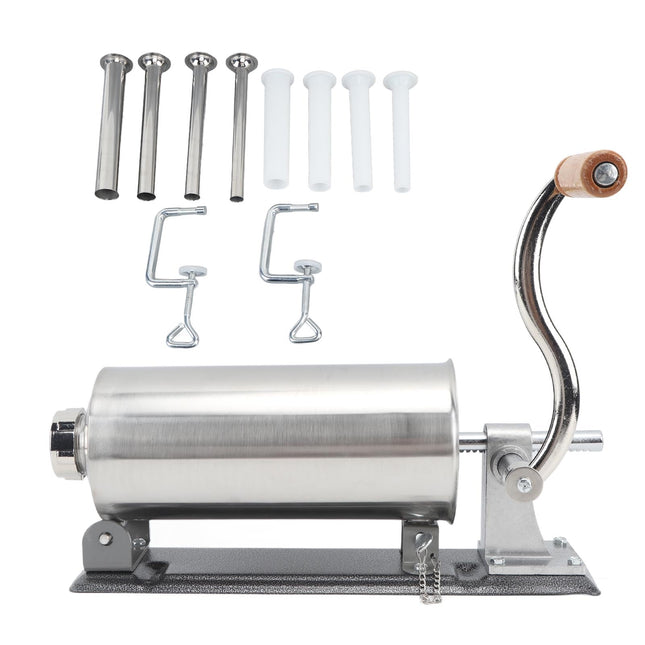 3L Manueller Wurstfüller Edelstahl-Wursthersteller Horizontale Wurstfüllmaschine Küchen-Fleischfüllmaschine