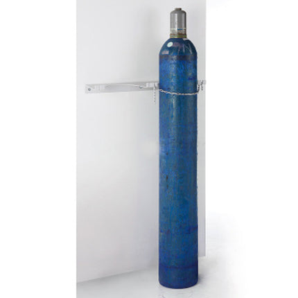 Wall holder on 2 gas cylinders fixing the gas cylinder to the wall