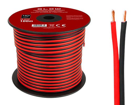 73-377# Speaker Cable, 2x4.00 mm, Black and Red, 100 m - Carlat