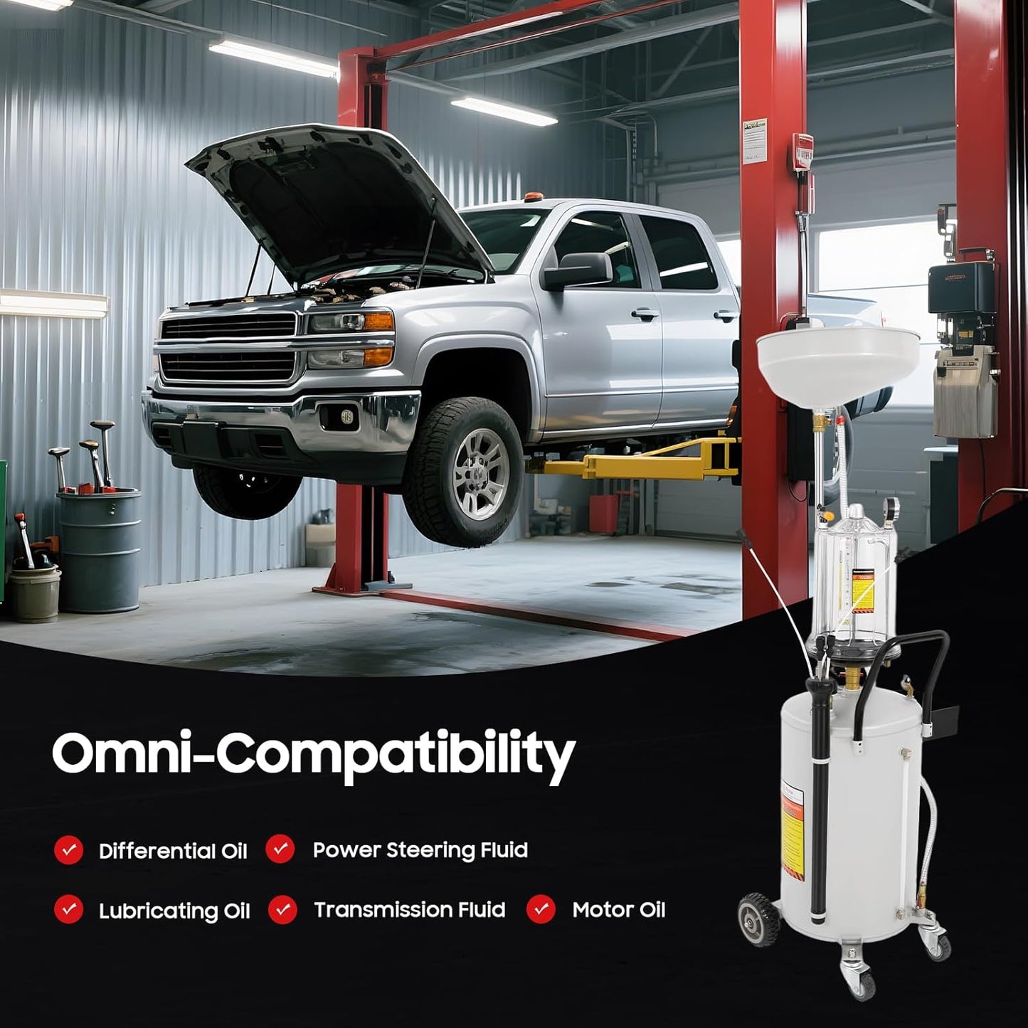 75L Oil Waste Oil Collector Container Suction Oil Change Mobile Waste Oil Collector Oil Catcher Oil Extractor Waste Oil Collection Device for Oil Change and Oil Removal - Carlat