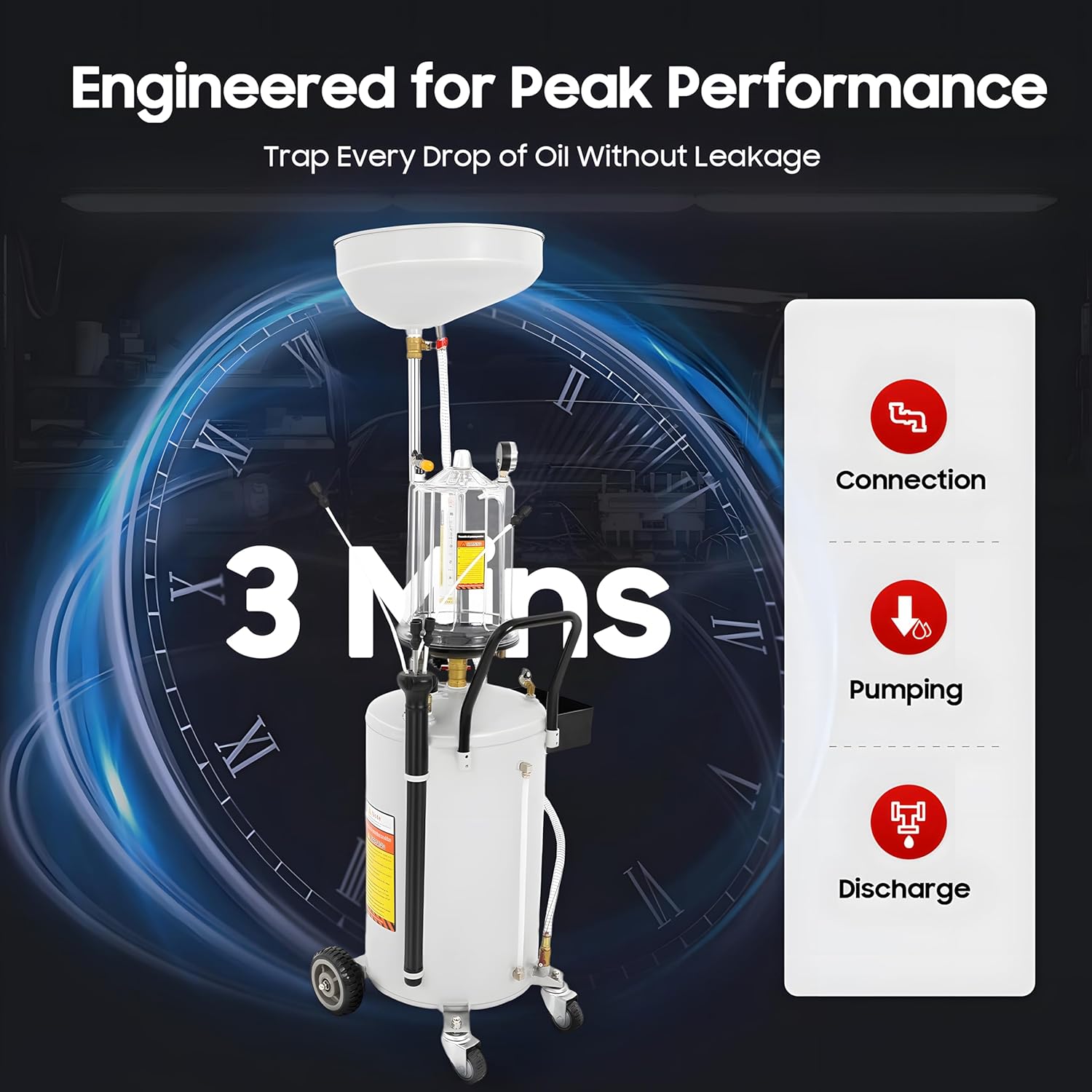75L Oil Waste Oil Collector Container Suction Oil Change Mobile Waste Oil Collector Oil Catcher Oil Extractor Waste Oil Collection Device for Oil Change and Oil Removal - Carlat