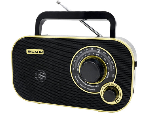 77-542# Blow RA12 Black and Gold Portable Analog AM/FM Radio - Carlat