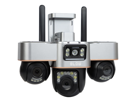 78-669# Blow Wi-Fi Camera, 3 Rotating Lenses, 6MP, V-BP36, Black - Carlat