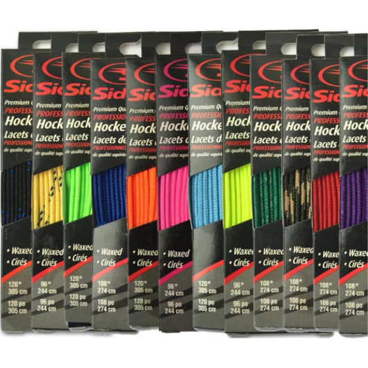 Hockey skate laces WAXED colored Sidelines sports 108''/274 cm