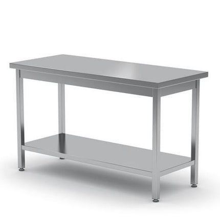 Worktop table for kitchen with central steel shelf 160x60cm - Hendi 811542
