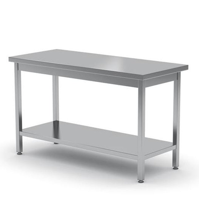 Worktop table for central steel kitchen with 180x60cm shelf - Hendi 811559