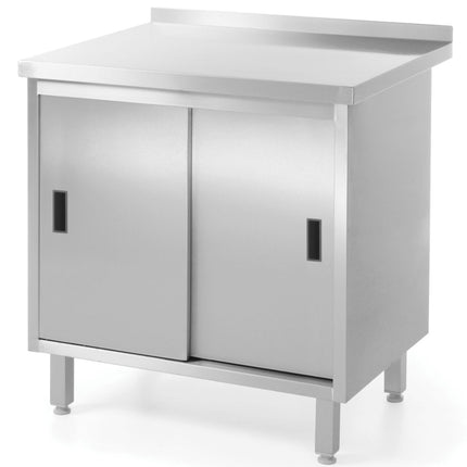 Worktop table with steel cabinet door sliding 80x60cm - Hendi 811641