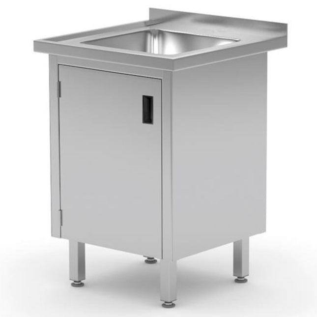 Working sink with cabinet with hinged doors welded 60x70x85 cm - Hendi 813546
