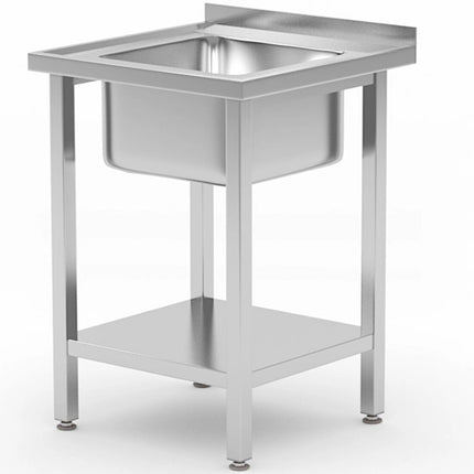Hendi Pool single-chamber sink with shelf Budget Line STAL 600 x 600 x 850 cm