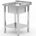 Hendi Pool single-chamber sink with shelf Budget Line STAL 600 x 600 x 850 cm