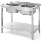 Hendi Pool double-chamber sink with shelf Budget Line STAL 1000 x 600 x 850 cm