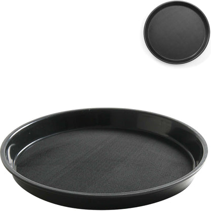 Hendi Non-slip tray round with a rand. 32cm - black