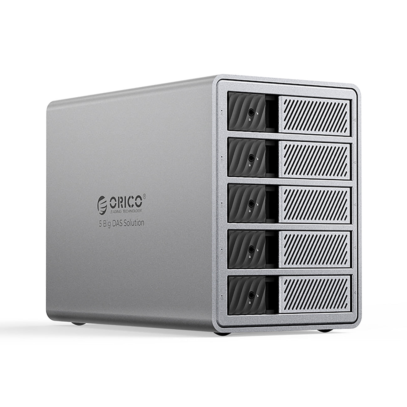 9858T3 disk array with Thunderbolt 3 for 5 2.5'' / 3.5'' SATA HDD / SSD drives - gray - Carlat