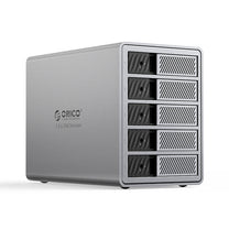9858T3 disk array with Thunderbolt 3 for 5 2.5'' / 3.5'' SATA HDD / SSD drives - gray - Carlat