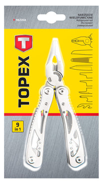 TOPEX Multi-tools and key rings (multitools) – Multifunction tool, silver, 9-piece set – image 3